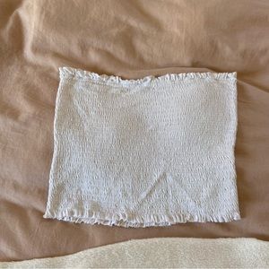 Smocked Tube Top with Ruffle Trim